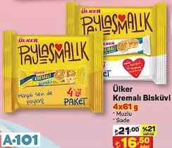 ÜLKER KREMALI BİSKÜVİ 4×61GR